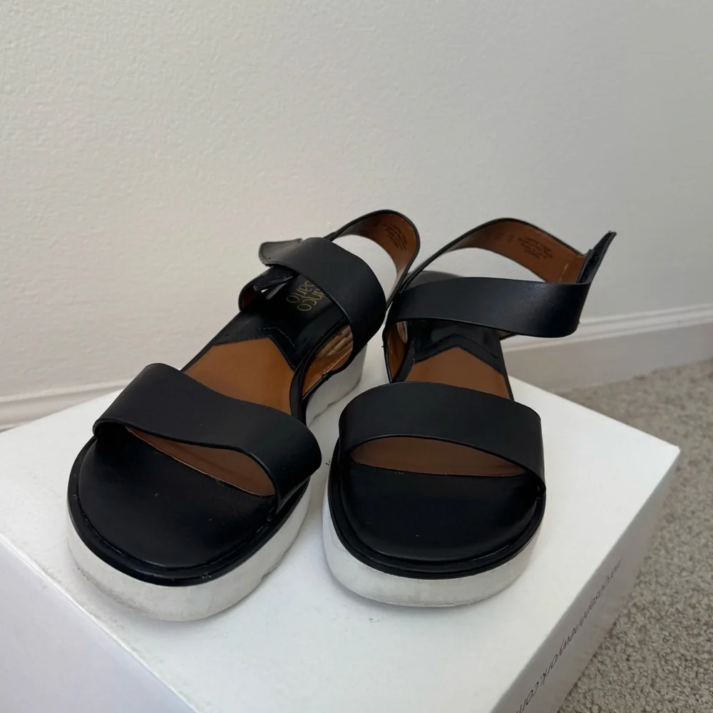 Franco Sarto Chiara Platform Black and white Sandals Size 9 - Picture 3 of 9